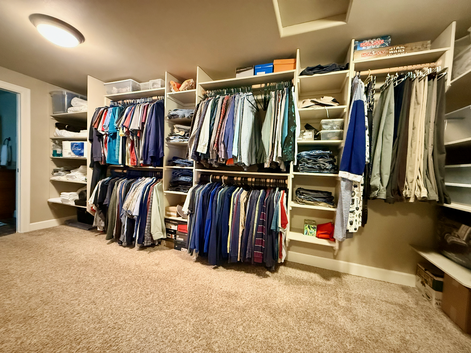 Primary closet bars and shelves